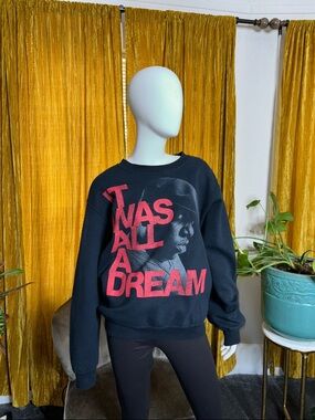 Black 'It Was All a Dream' Graphic Crewneck Sweater